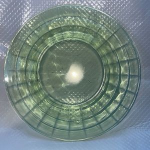 Anchor Hocking Block Optic Green Bread & Butter Plate Uranium Glass
